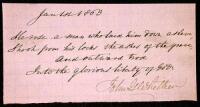 Civil War-dated Manuscript Quotation Signed.