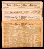 Lot of four newspapers issued during or just prior to the American Civil War