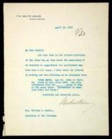 Typed Letter signed by Wilson, to William G. McAdoo