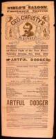 Printed playbill for “Niblo’s Saloon - Geo. Christie’s Minstrels – Artful Dodger – A varied program of New Songs, Acts, Dances, Plantation Scenes, etc.”