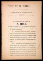 Introduced the Following Bill: A Bill to Enable the People of Utah to form a Constitution and State Government, and to be Admitted into the Union on an Equal Footing with the Original States. [Bill] H.R. 9689