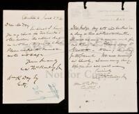 Two Autograph Letters Signed by William McKinley, to future Secretary of State and Supreme Court Justice William R. Day, regarding money owed by McKinley