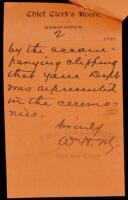 Autograph Letter Signed by William McKinley, to an unnamed recipient, undoubtedly his Secretary of State William R. Day