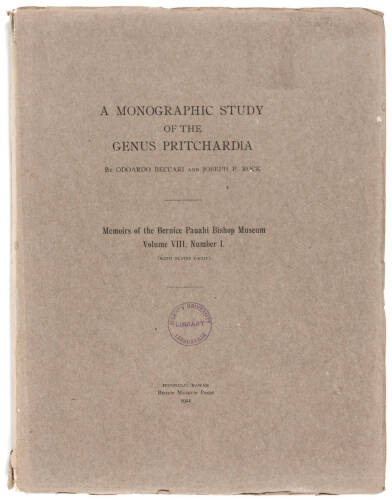A Monographic Study of the Genus Pritchardia