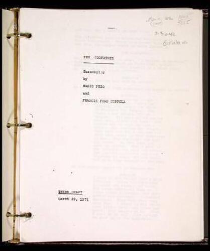 The Godfather - third draft screenplay