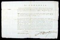 Printed Document, filled out in ink, signed John Hancock, appointing William Sheppard [sic] Lieutenant Colonel in the army of the United Colonies
