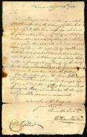 Autograph Letter, signed by Walker, to William Shepard, regarding blankets and other supplies, and possible deserters