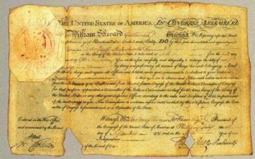 Document signed by McKean, appointing William Shepard, Jr., an Ensign in the Fourth Masssachusetts Regiment