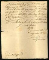 Manuscript Letter, signed by Cochran, to William Shepard, recommending an applicant for the post of regimental surgeon