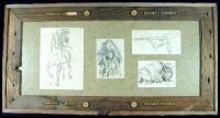 Four original sketches, framed together