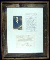 Autograph letter signed on E. Remington & Sons letterhead, plus a signed document and a photograph portrait