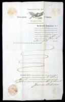 Document granting clearance for the Brig Hawk of New York and its Master John Roach