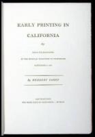 Early Printing in California: From its Beginning in the Mexican Territory to Statehood, September 9, 1850