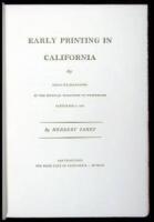 Early Printing in California: From its Beginning in the Mexican Territory to Statehood, September 9, 1850