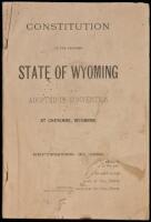 Constitution of the proposed State of Wyoming adopted in convention at Cheyenne, Wyoming, September 30, 1889