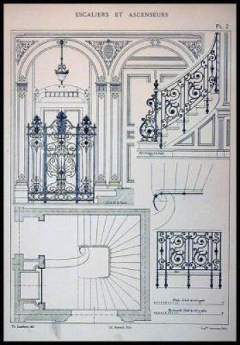 Escaliers et Ascenseurs, Relev&eacute;s et Dessin&eacute;s...Ensembles et D&eacute;tails D'Ex&eacute;cution