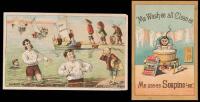 Two advertising trade cards - 1880s racist Chinese stereotype advertising cards