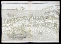 Double-page city view from the Peregrinationes in terram sanctam