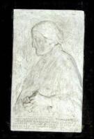 Plaster relief sculpture of Susan B. Anthony in profile