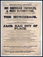 Theatre-Royal, Edinburgh. The Public is most respectfully informed, that the Celebrated Mr Sheridan Knowles & Miss Elphinstone...[in] The Hunchback