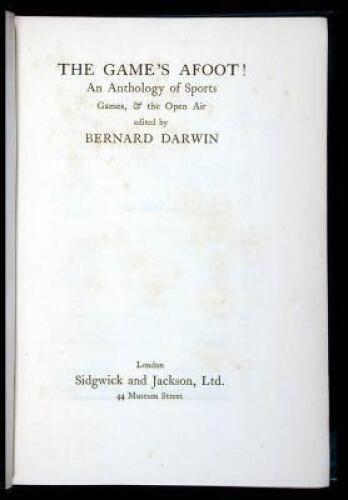 The Game's Afoot!: An Anthology of Sports, Games, & the Open Air
