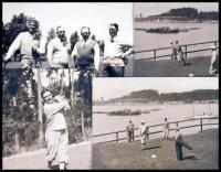 Lot of nine old golfing photographs