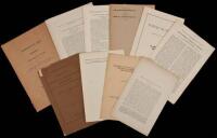 Ten off-prints from his articles in various American and European scholarly journals