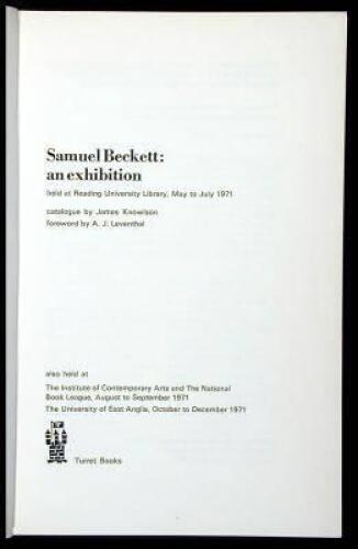 Samuel Beckett: An Exhibition held at Reading University Library, May to July 1971