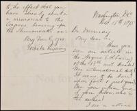 Autograph Letter Signed - 1875 influential Japanese diplomat in Washington