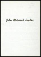 John Steinbeck Replies