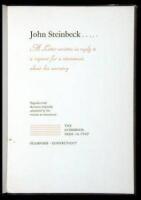 John Steinbeck...A Letter written in reply to a request for a statement about his ancestry