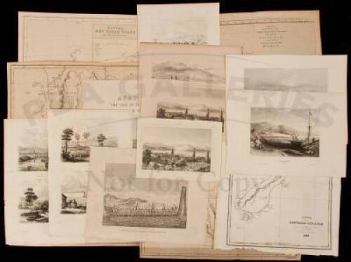 Collection of approx. 20 maps and 22 prints relating to Australia, Van Diemen's Land, and New Zealand