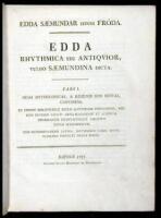 Edda. Saemundar hinns fróda. Edda rhythmica seu antiquior, vulgo Saemundina dicta. Pars 1. Odas mythologicas, a Resenio non editas continens