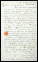 Autograph letter, signed by Megee, to the owners of his ship, the Resource