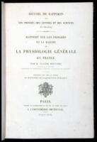 Rapport sur les Progr&egrave;s et la Marche de la Physiologie G&eacute;n&eacute;rale en France