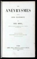 Des An&eacute;urysmes et de Leur Traitement