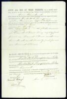 Partially printed document, filled out in ink