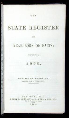 The State Register and Year Book of Facts: For the Year 1859