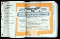 Two stock books containing used, canceled engraved stock certificates