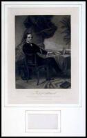 Signature of Jefferson Davis, mounted with portrait and framed.