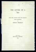 The Letter of a '49er. Now First Printed from the Original with Foreword by Oscar Wegelin (wrapper title)