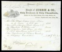 Collection of approximately 140 shipping manifests and billheads from various United States ports