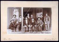 Four original silver photographs of men in or in front of Saloons or Bars
