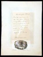 Autographed Letter Signed with hand-drawn color picture of the Webster estate