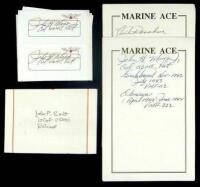 Lot of 303 American Fighter Aces by U.S. Marine Corp Squadrons, signed on bookplates
