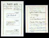 Lot of 904 Autographs from American Fighter Aces by U.S. Navy Squadrons, signed on bookplates