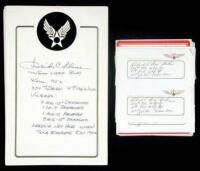 Lot of 191 Autographs of American Fighter Aces from the Korean and Vietnam Wars, signed on bookplates