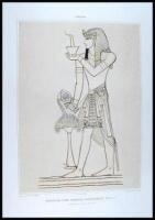 Lot of approx. 43 lithographed plates of heiroglyphics, wall designs, sculpture, etc., from "L'Art Arabe, d'apres es Monuments du Kaire