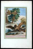 Lot of 13 hand-colored copper-engraved plates from drawings by Oudry, illustrating Jean de La Fontaine's Fables Choisies Mises en Vers
