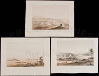 Three lithographs: Los Angeles, San Diego, and San Fernando